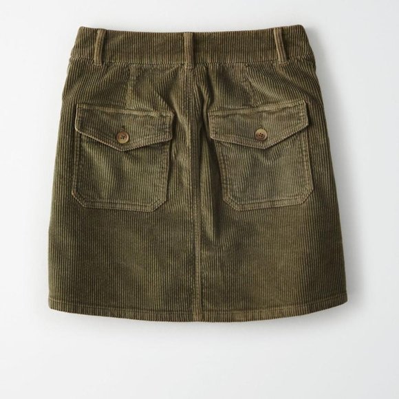 AE HIGH-WAISTED CORDUROY CURVY A-LINE SKIRT - Picture 7 of 7